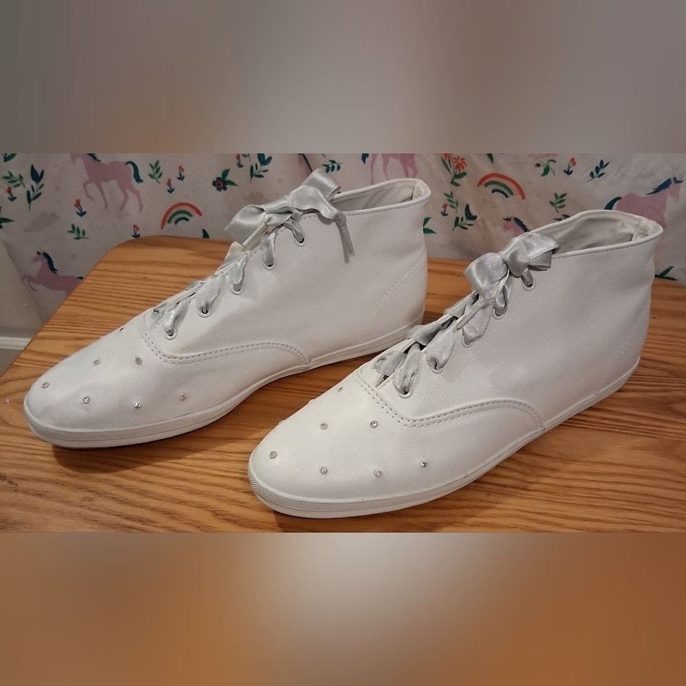 NWT RARE 1991 Korean Made Keds Starlight HiTop White Leather Sneaker Shoe SZ 10M - Picture 3 of 13